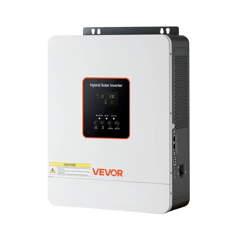 VEVOR hibrīda saules invertors 3000 W, 24 V DC uz 230 V AC, tīras sinu