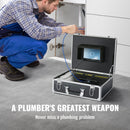 VEVOR kanalizācijas kamera, 50 m, notekūdeņu kamera ar 17,78 cm ekrānu