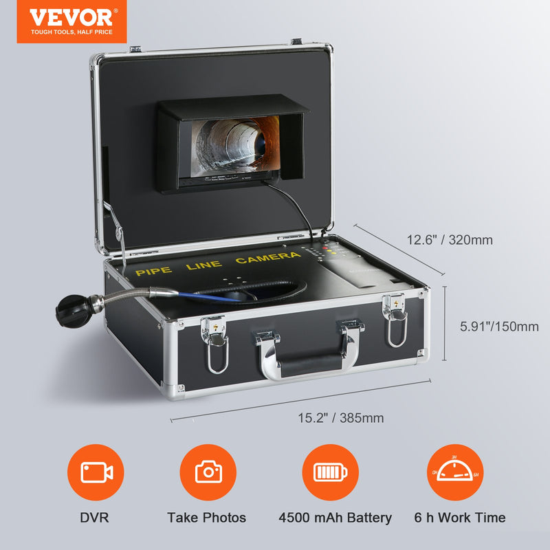 VEVOR Sewer Camera Pipe Inspection Camera | 165 pēdu drenāžas kamera ar 7 collu ekrānu