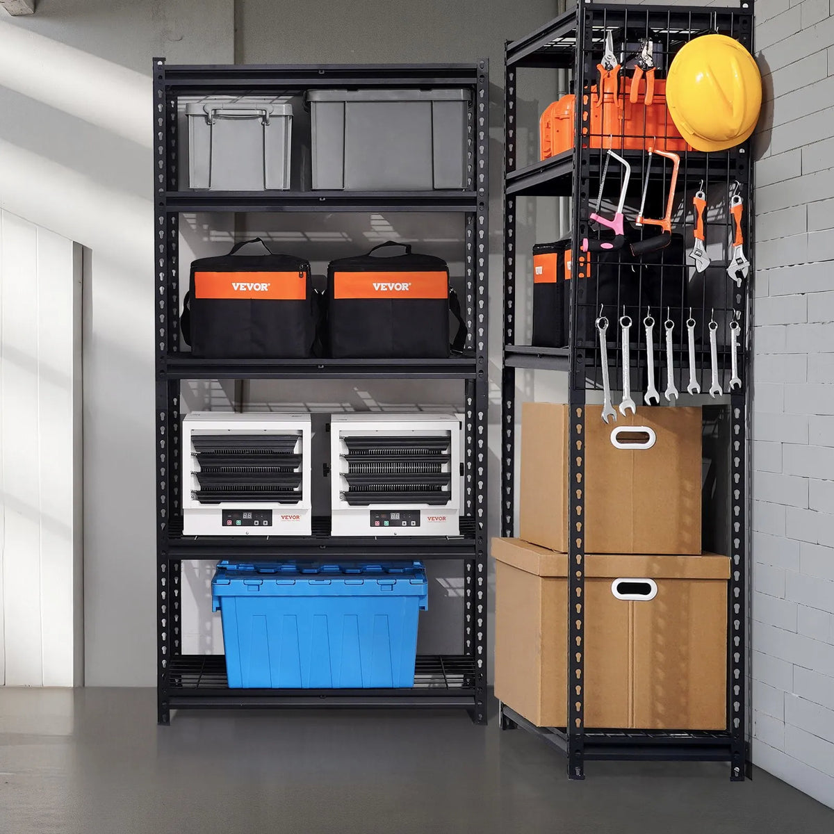 Heavy-duty 5-tier adjustable storage shelving system, 900 kg garage shelves