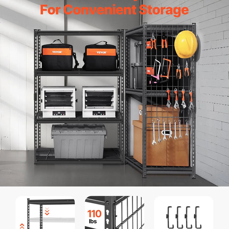 Uzglabāšanas plaukts, 4 līmeņu, 508 × 1016 × 1524 mm, metāla