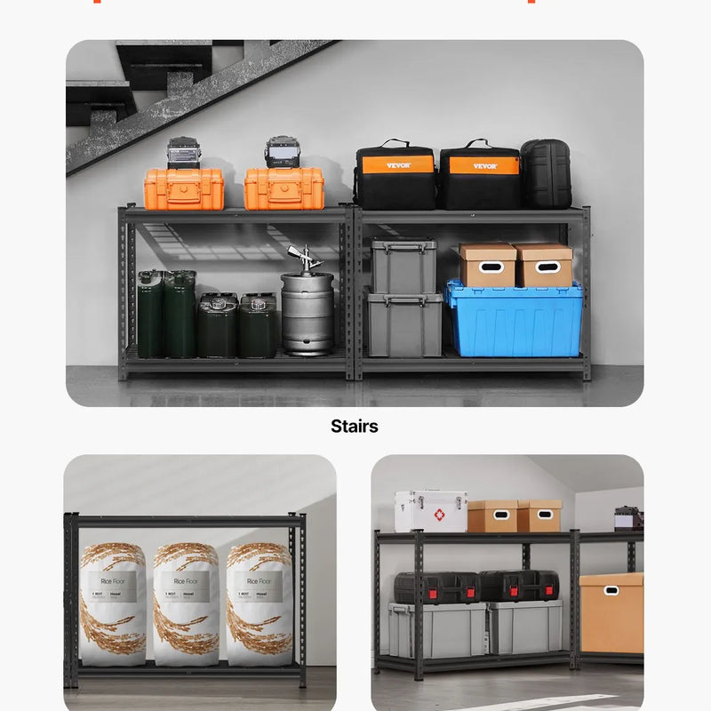 Uzglabāšanas plaukts, 4 līmeņu, 508 × 1016 × 1524 mm, metāla