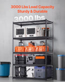 Uzglabāšanas plauktu sistēma, 5 līmeņi, regulējama augstuma, smagas slodzes konstrukcija, kopējā celtspēja 1360 kg, piemērota garāžām, noliktavām un darbnīcām