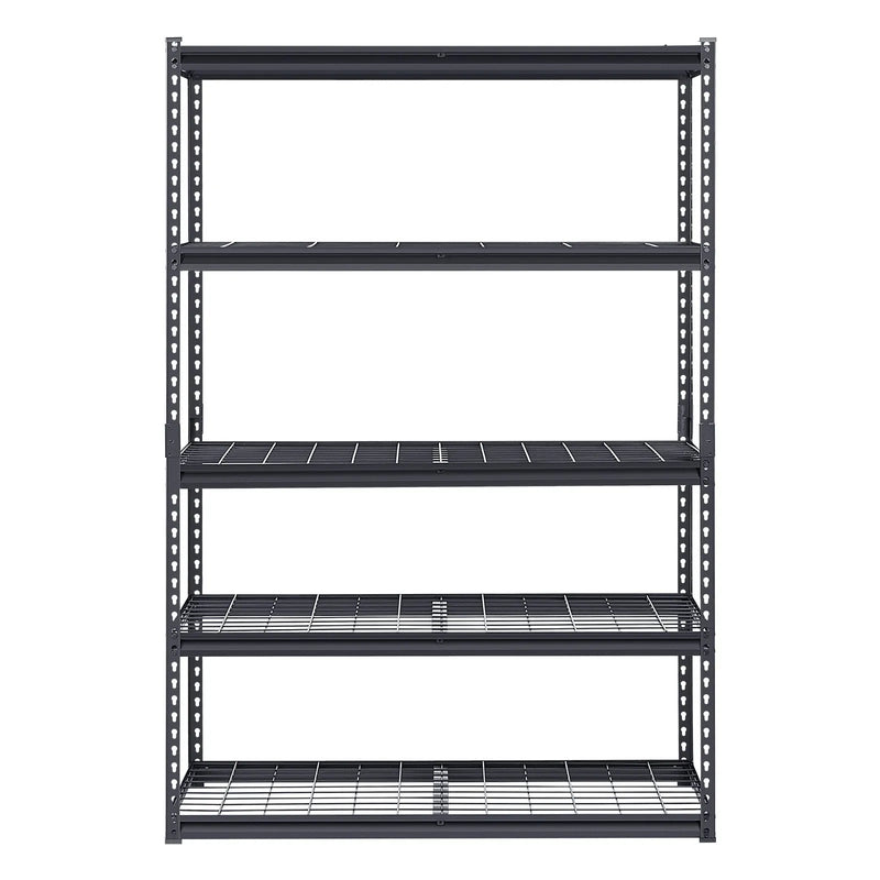 Uzglabāšanas plauktu sistēma, 5 līmeņi, regulējama augstuma, smagas slodzes konstrukcija, kopējā celtspēja 1360 kg, piemērota garāžām, noliktavām un darbnīcām