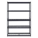 Uzglabāšanas plauktu sistēma, 5 līmeņi, regulējama augstuma, smagas slodzes konstrukcija, kopējā celtspēja 1360 kg, piemērota garāžām, noliktavām un darbnīcām