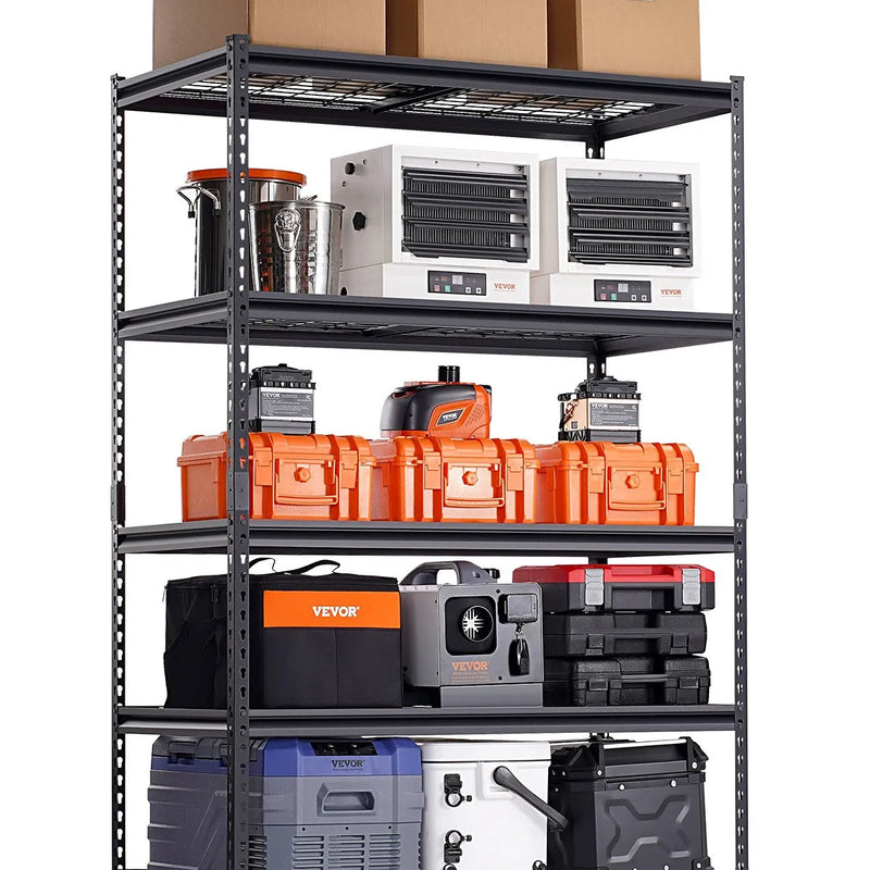 Uzglabāšanas plaukts, 5 līmeņu regulējama smagas slodzes plauktu sistēma, 1360 kg