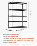 Uzglabāšanas plaukts, 5 līmeņu regulējama smagas slodzes plauktu sistēma, 1360 kg