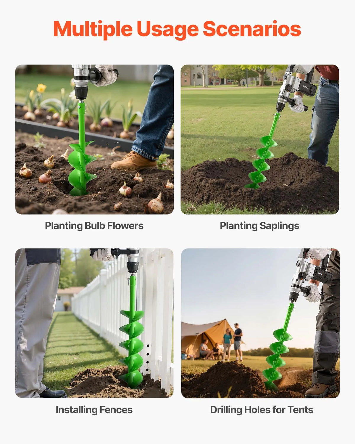 Ground auger and planting spiral drill 12 x 79 cm
