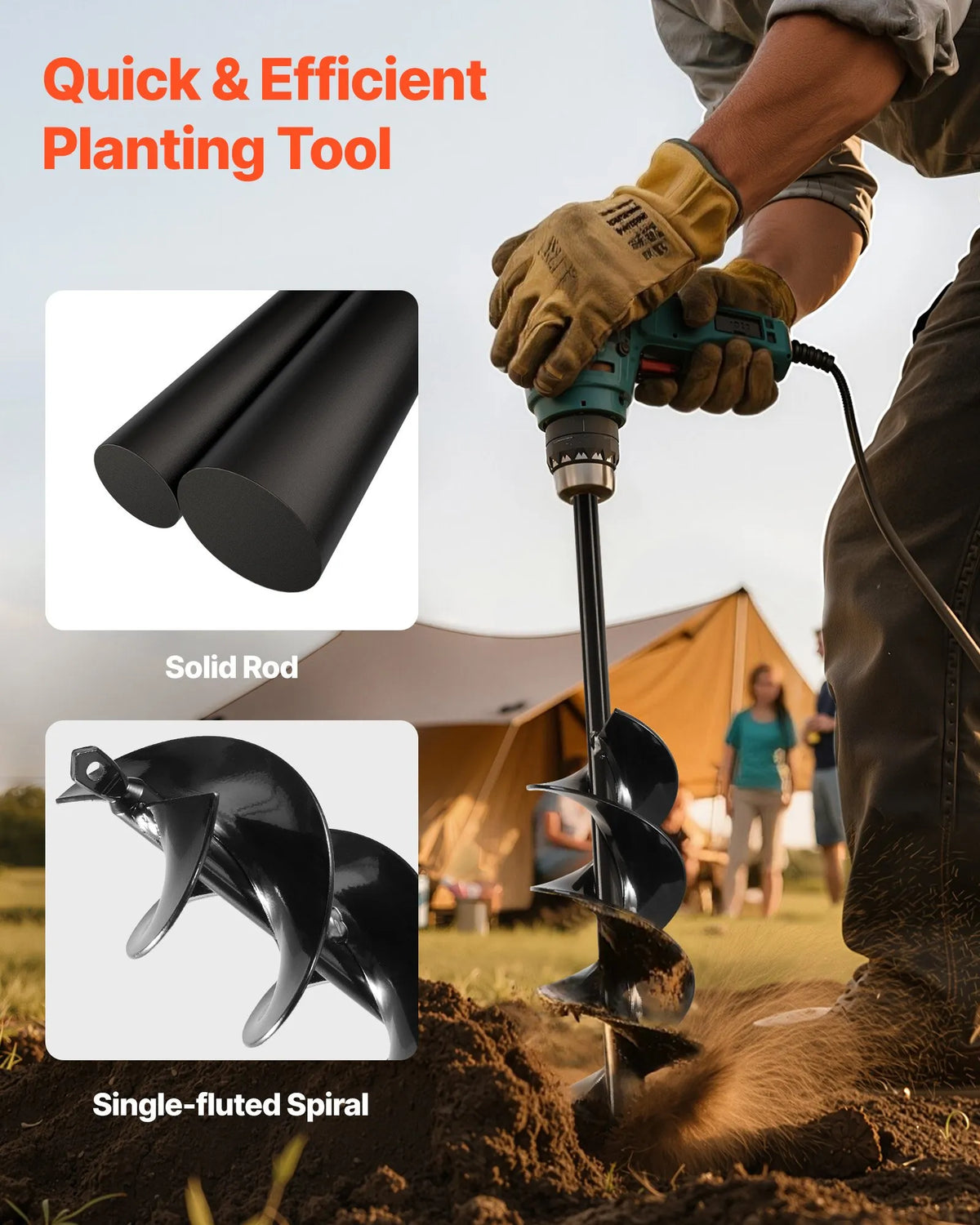 Ground auger drill 80 × 410 mm