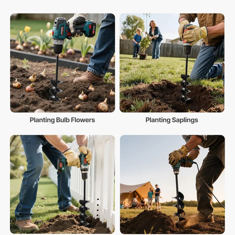 Zemes urbšanas un stādīšanas spirālurbis 80 × 410 mm