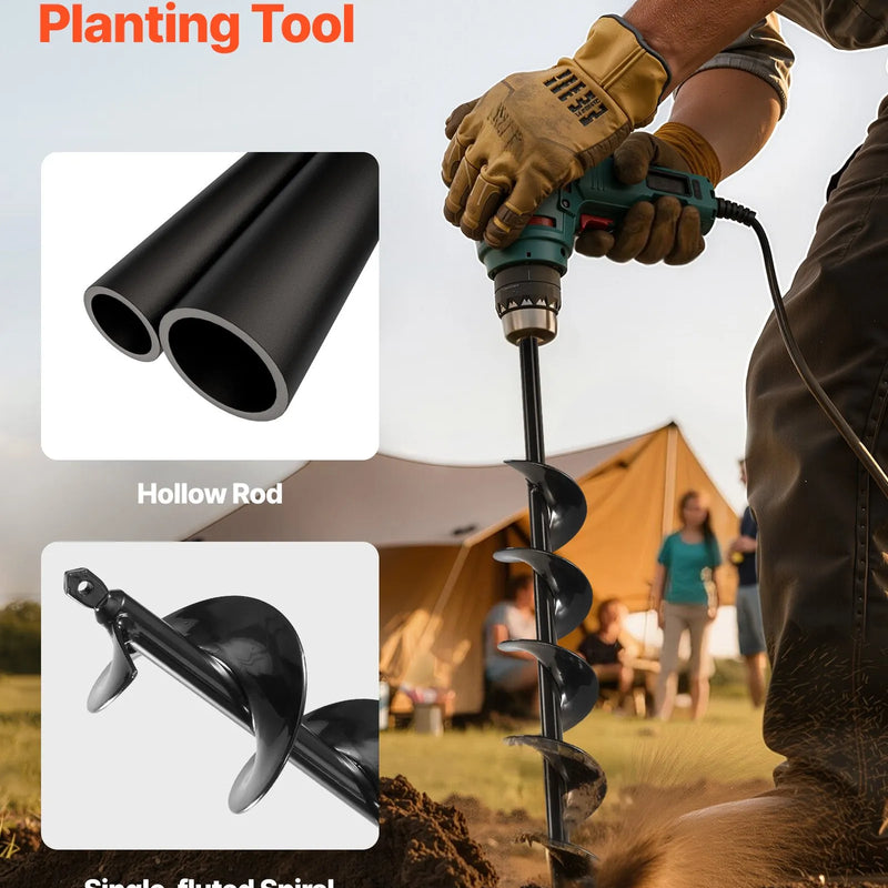 Zemes urbšanas un stādīšanas spirālurbis 80 × 600 mm