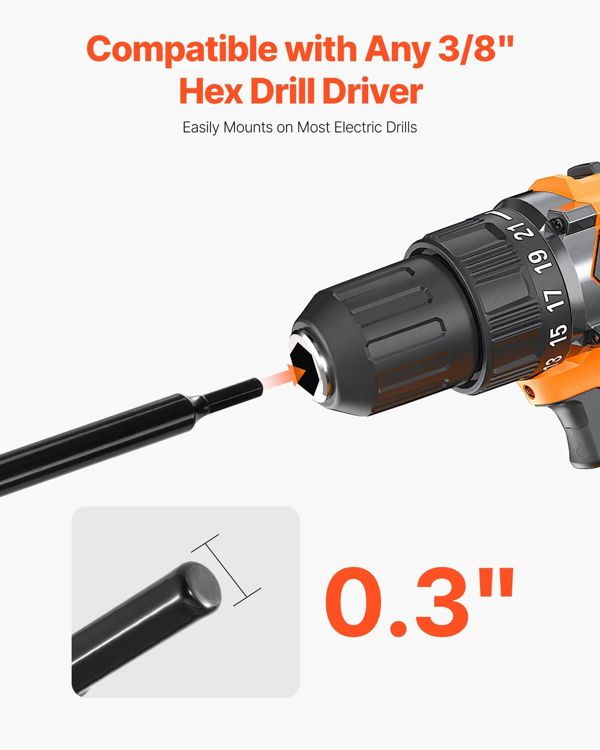 Ground auger drill 80 × 600 mm