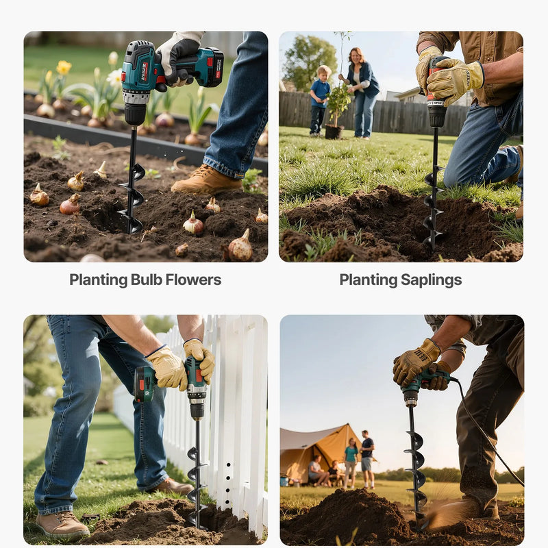 Zemes urbšanas un stādīšanas spirālurbis 80 × 600 mm