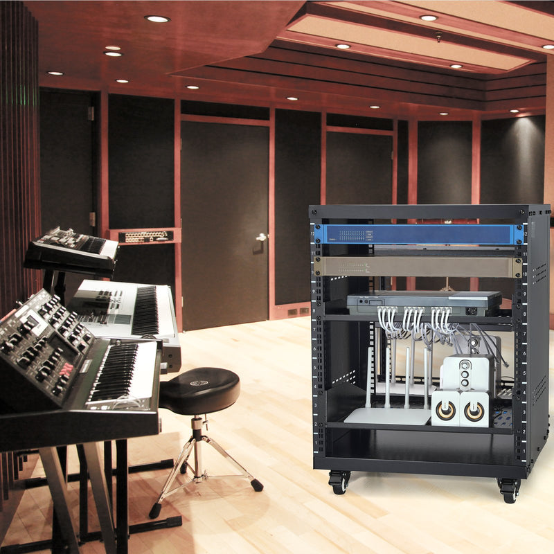 VEVOR 12U AV statnis, 227 kg celtspēja, tīkla, stereo un ierakstu studijas aprīkojumam