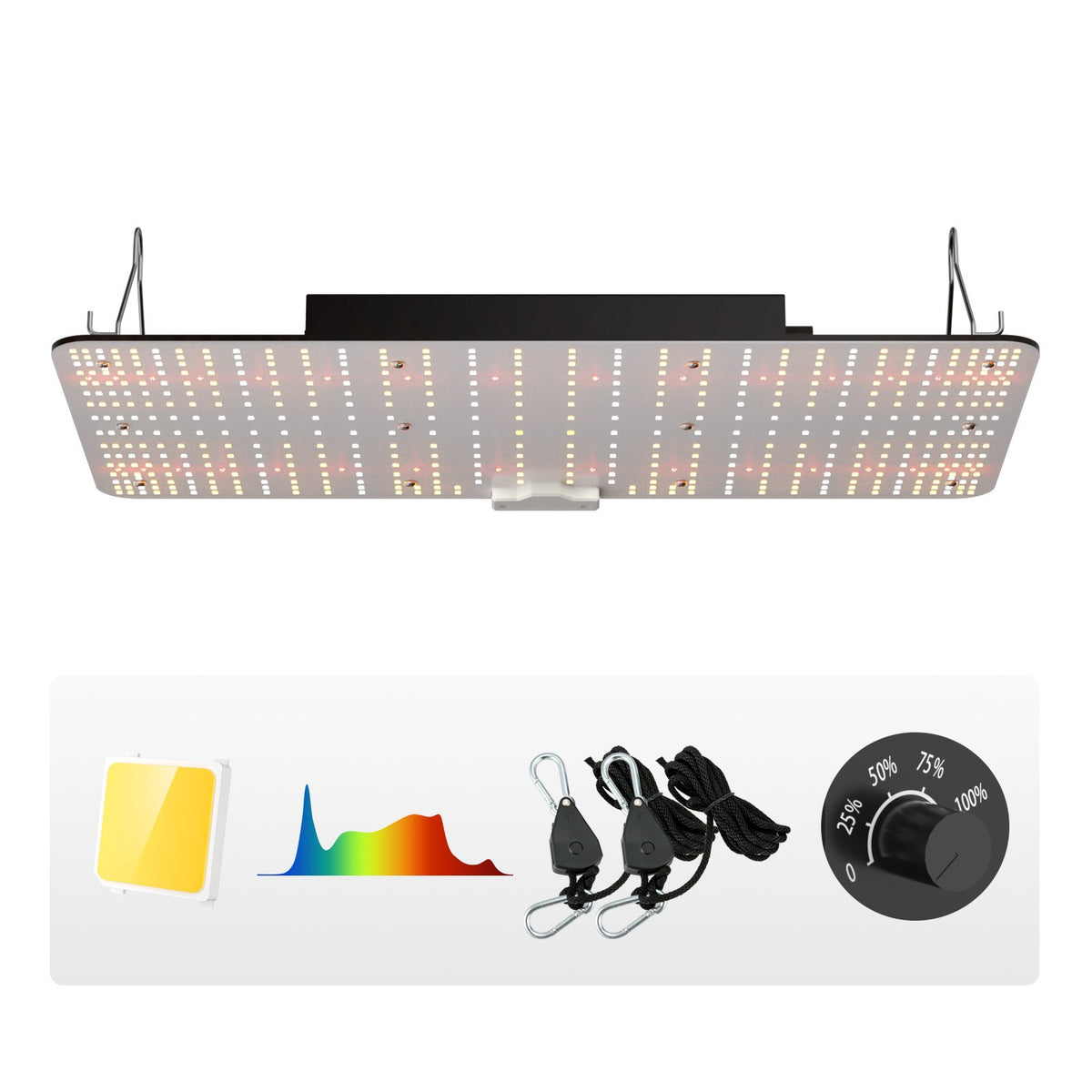 VEVOR SAMSUNG 2B1B LED augu audzēšanas lampa, 200W, regulējama spilgtums, augsta ražība, paredzēta stādiem, veģetācijai un ziedēšanai - iekštelpām, siltumnīcām un audzēšanas teltīm (60,96 x 121,92 cm/ 91,44 x 91,44 cm)
