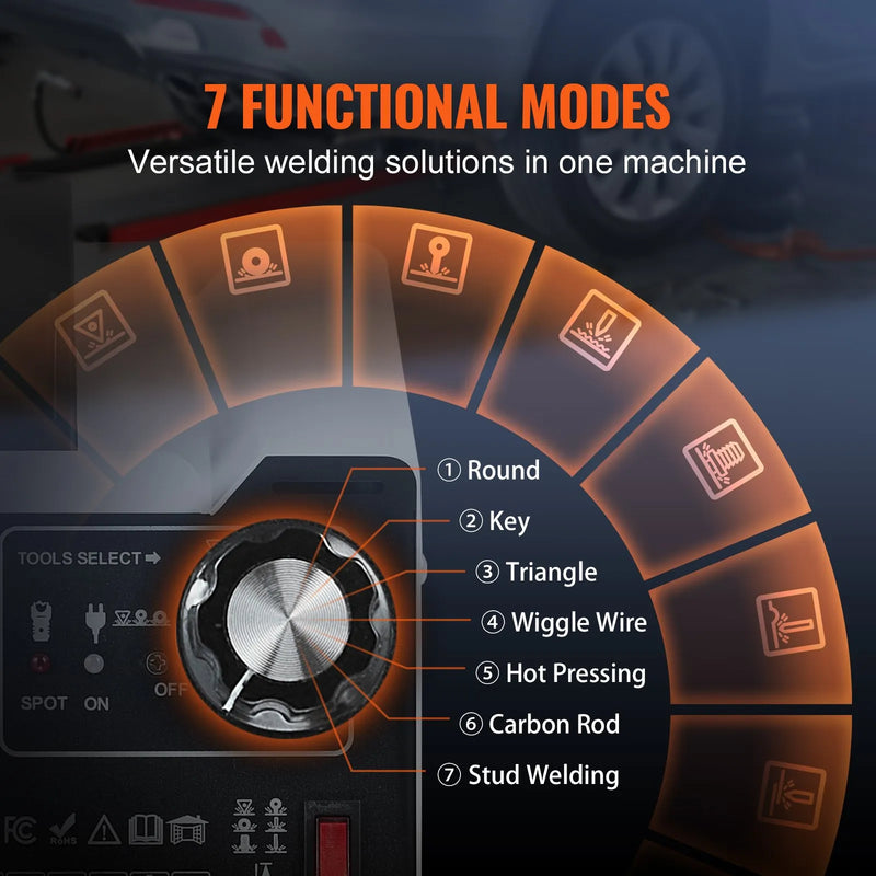 Metināšanas komplekts VEVOR Stud Welder Dent Puller, 7 režīmi, vietējais metinājums