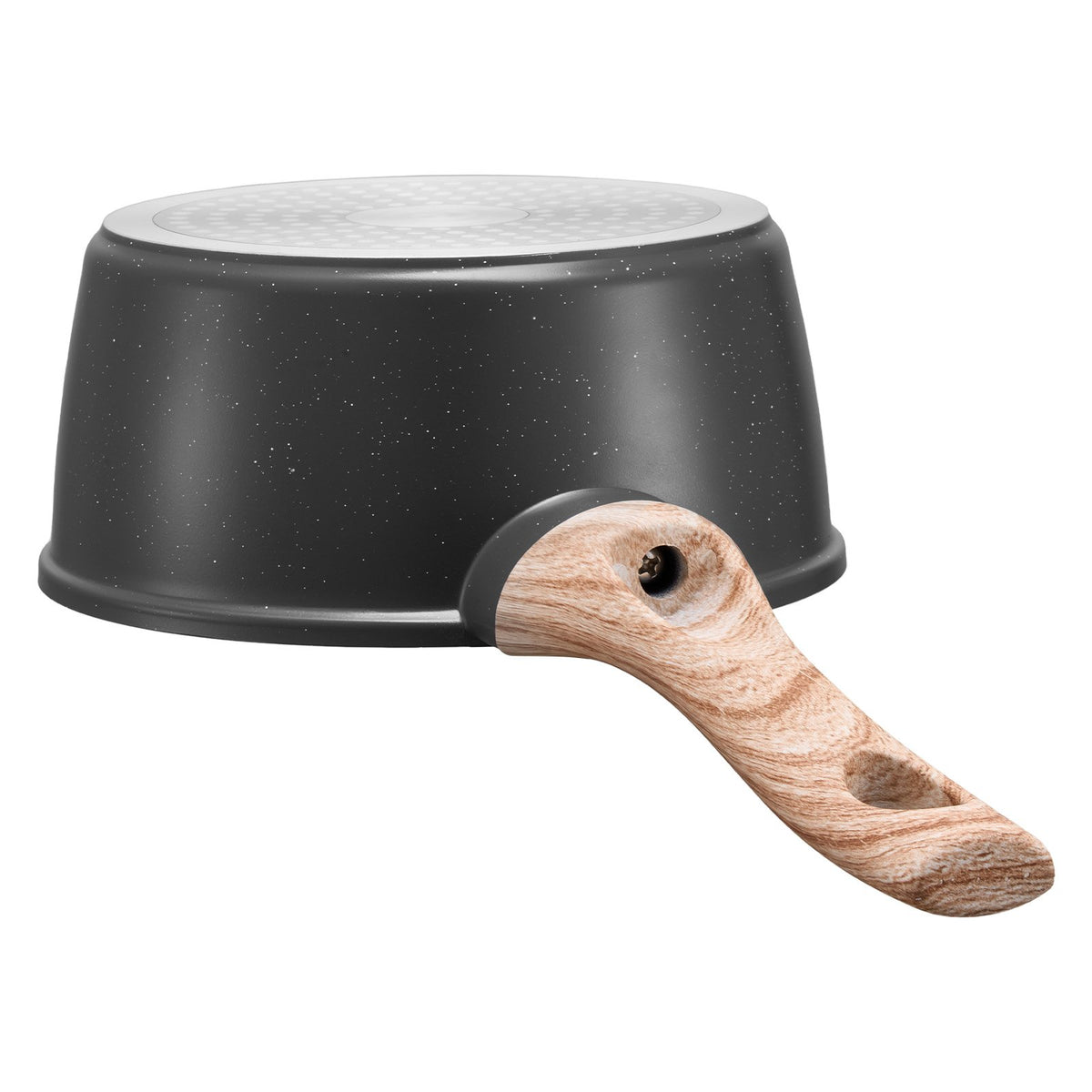VEVOR Saucepan 1.5 L with Non-Stick Coating, Glass Lid and Removable Handle, Induction, Black
