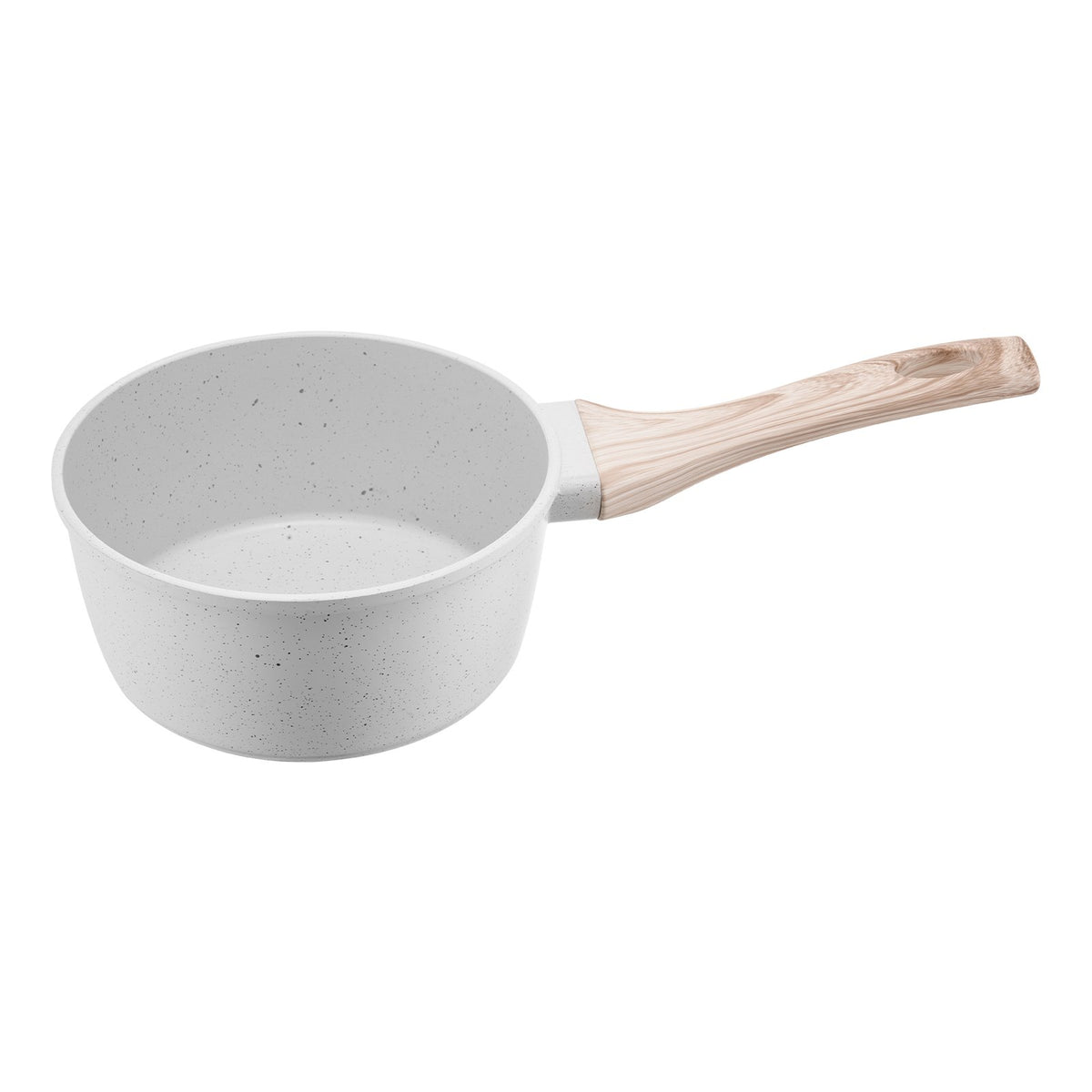 VEVOR Pot 1.5 L with Non-Stick Coating, Glass Lid and Removable Handle, Induction Compatible, White