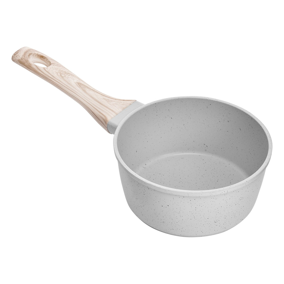 VEVOR Pot 1.5 L with Non-Stick Coating, Glass Lid and Removable Handle, Induction Compatible, White