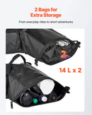 VEVOR motocikla sānu somas, 28 l (14 l x 2) lielas ietilpības motocikla sānu bagāžas somas, saderīgas ar lielāko daļu motociklu, ūdensizturīga āra motocikla bagāžas uzglabāšanas pleca soma ar apakšējo stiprinājuma siksnu, melna - ZEMLETES.LV