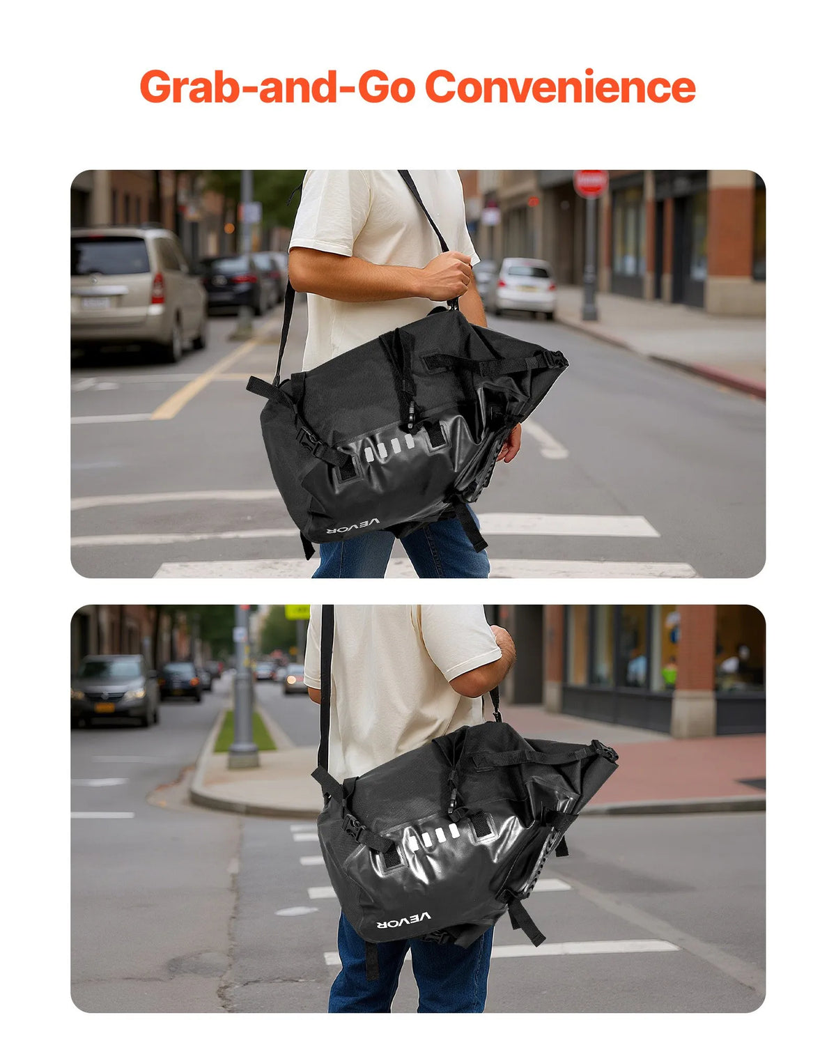 VEVOR motocikla sānu somas, 28 l (14 l x 2) lielas ietilpības motocikla sānu bagāžas somas, saderīgas ar lielāko daļu motociklu, ūdensizturīga āra motocikla bagāžas uzglabāšanas pleca soma ar apakšējo stiprinājuma siksnu, melna - ZEMLETES.LV