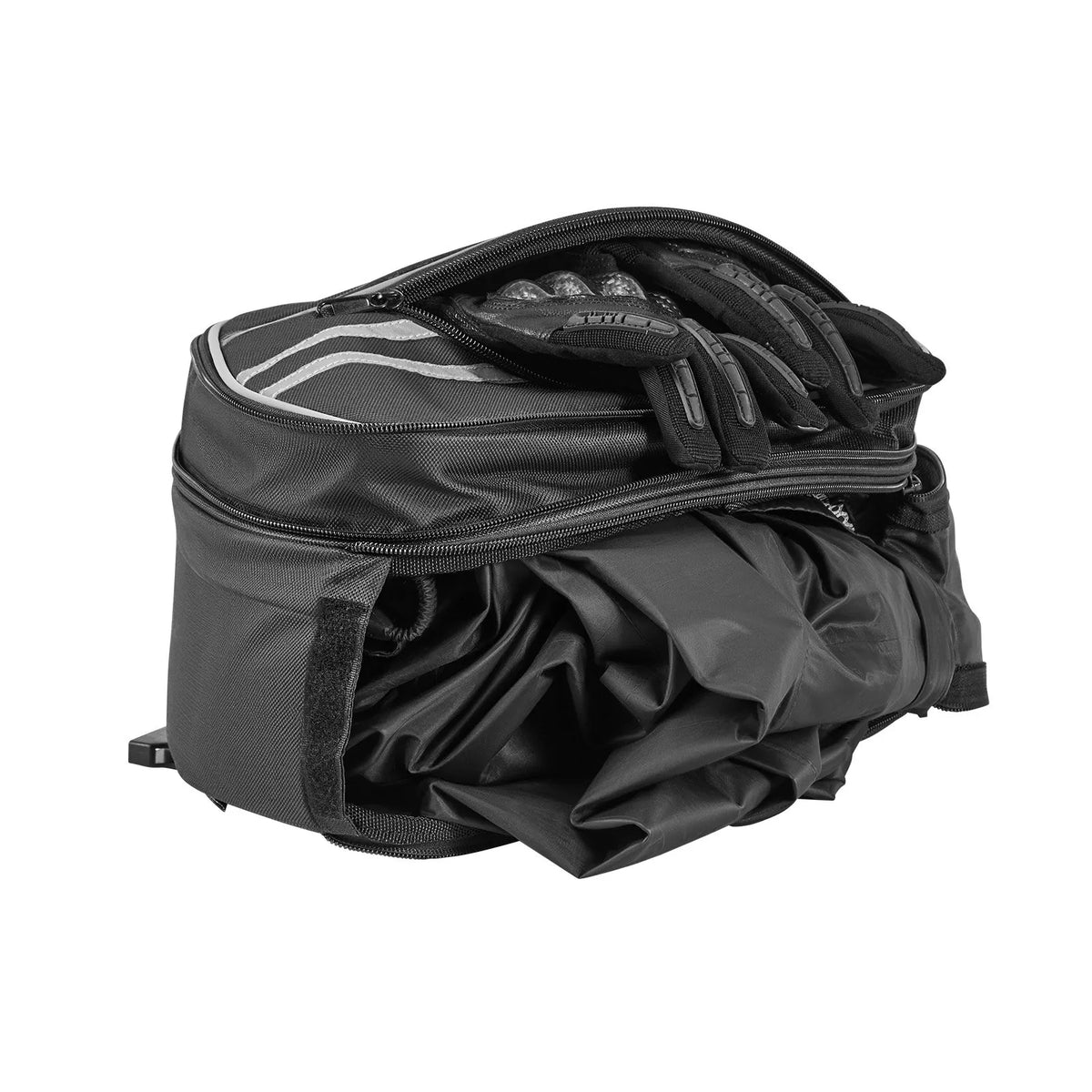 VEVOR motocikla sānu soma, 30 l (15 l x 2) ietilpīga motocikla sānu bagāžas soma ar ūdensnecaurlaidīgu lietus pārsegu un stiprinājuma siksnām, saderīga ar lielāko daļu motociklu, āra sporta motocikla bagāžas uzglabāšanas soma, melna - ZEMLETES.LV