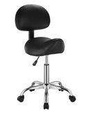 VEVOR ergonomiska grozāma seglu taburete ar atzveltni un riteņiem, regulējamu augstumu, biezu PU ādas sēdekli, 204 kg, melna