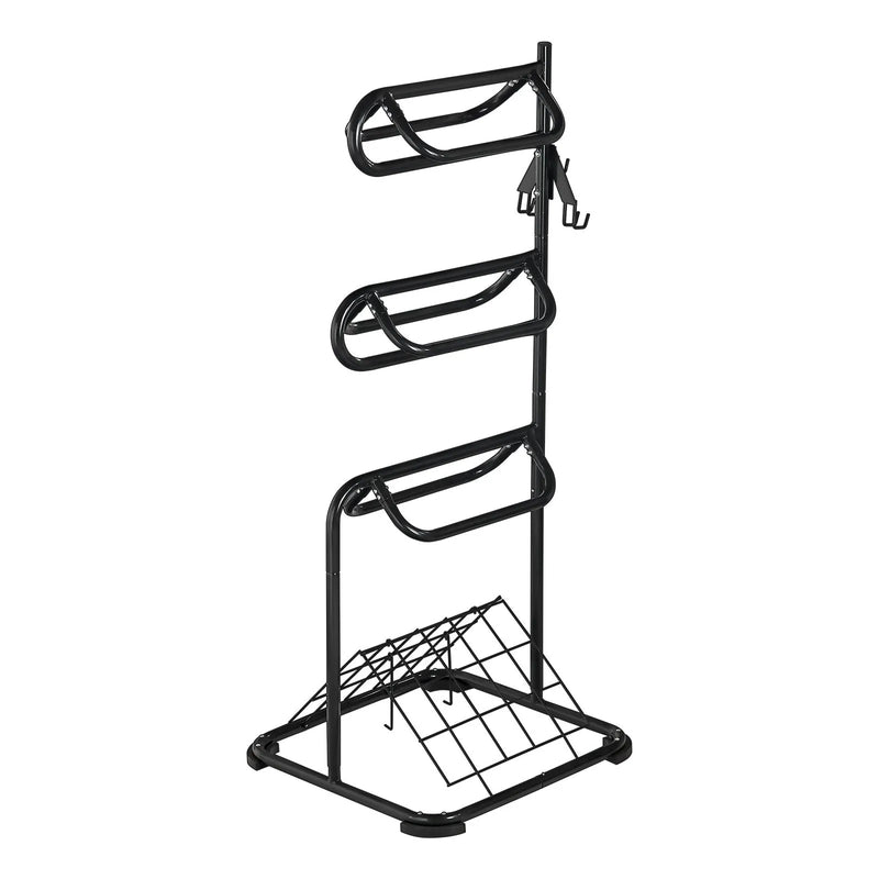 VEVOR brīvi stāvošs seglu statīvs 76 × 76 × 174 cm, 3 līmeņu seglu turētājs ar noņemamām un rotējošām sekcijām, izturīgs seglu un segu turētājs angļu un rietumu tipa segliem ekipējuma telpas organizēšanai