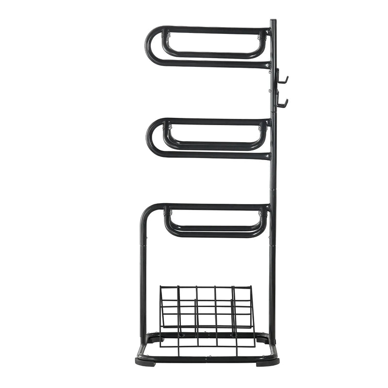 VEVOR brīvi stāvošs seglu statīvs 76 × 76 × 174 cm, 3 līmeņu seglu turētājs ar noņemamām un rotējošām sekcijām, izturīgs seglu un segu turētājs angļu un rietumu tipa segliem ekipējuma telpas organizēšanai
