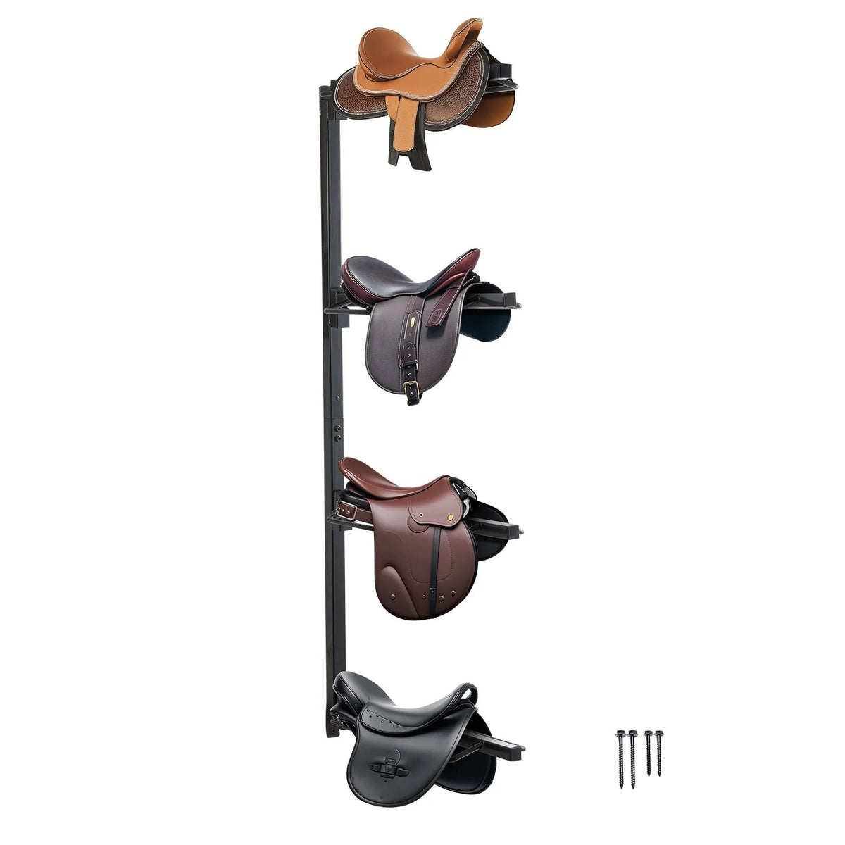 VEVOR Wall Saddle Rack for 4 Saddles with Saddle Holder, 61 × 18 × 132 cm