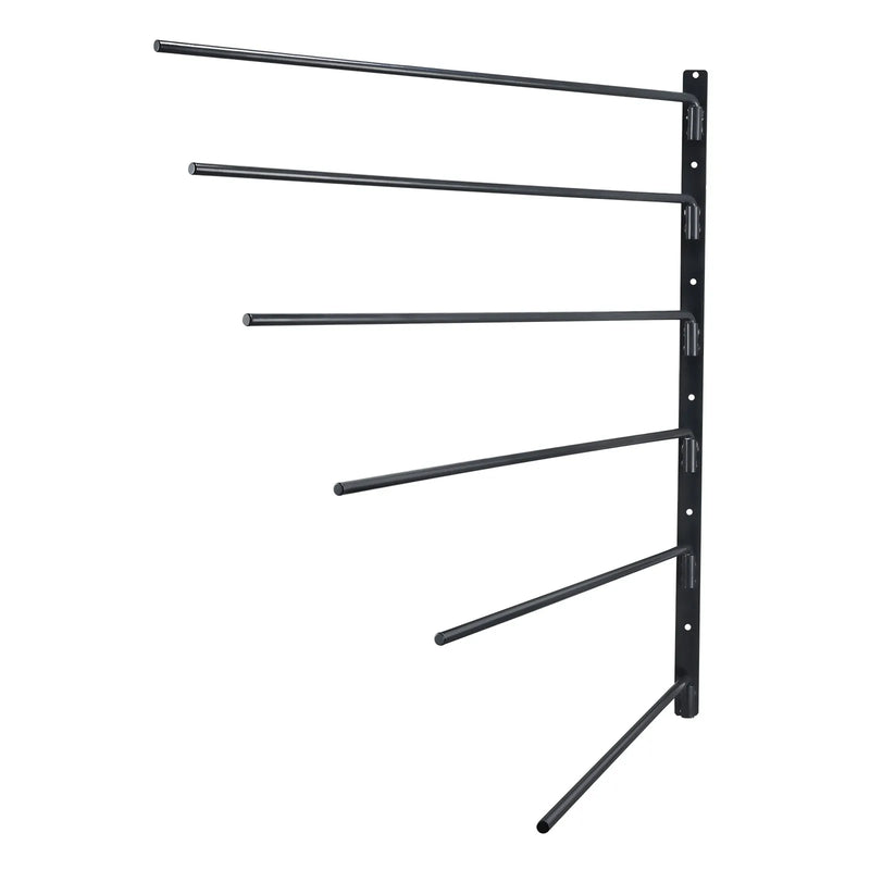 VEVOR sienas seglu statīvs 78 × 76 × 14 cm, izvirzāms 6 līmeņu seglu turētājs, vietu taupošs seglu, segu un jāšanas piederumu glabāšanas statīvs ekipējuma telpai vai treilerim