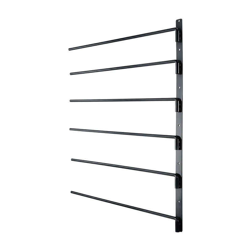 VEVOR sienas seglu statīvs 78 × 76 × 14 cm, izvirzāms 6 līmeņu seglu turētājs, vietu taupošs seglu, segu un jāšanas piederumu glabāšanas statīvs ekipējuma telpai vai treilerim