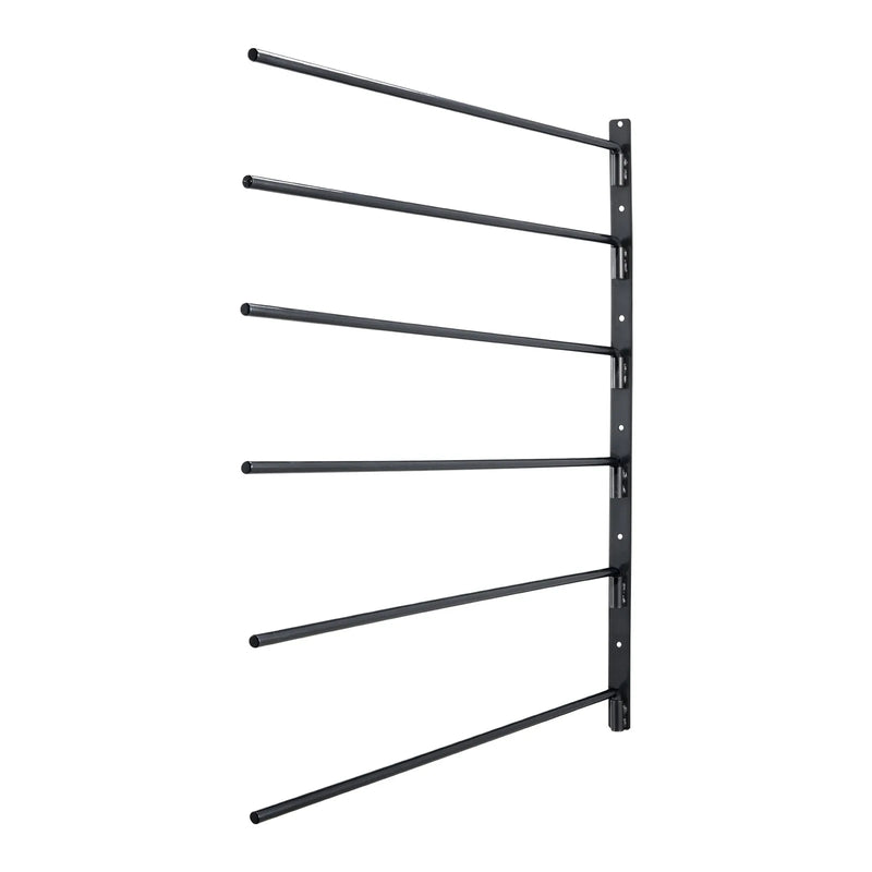 VEVOR sienas seglu statīvs 78 × 76 × 14 cm, izvirzāms 6 līmeņu seglu turētājs, vietu taupošs seglu, segu un jāšanas piederumu glabāšanas statīvs ekipējuma telpai vai treilerim