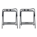 VEVOR salokāms seglu statīvs, 71 × 48 × 95 cm, 2 gab. brīvi stāvoši tērauda seglu turētāji angļu un rietumu tipa segliem, ar segu turētāju, melni