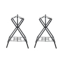 VEVOR salokāms seglu statīvs, 71 × 48 × 95 cm, 2 gab. brīvi stāvoši tērauda seglu turētāji angļu un rietumu tipa segliem, ar segu turētāju, melni