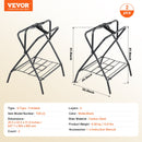 VEVOR salokāms seglu statīvs, 71 × 48 × 95 cm, 2 gab. brīvi stāvoši tērauda seglu turētāji angļu un rietumu tipa segliem, ar segu turētāju, melni