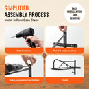 VEVOR sienas seglu statīvs 69 × 41 × 32 cm, 8 gab. komplekts ar paliktņa turētāju, pārnēsājams seglu turētājs angļu un rietumu tipa segliem, jāšanas ekipējuma glabāšanai stallī, dārzā vai jāšanas inventāra telpā, melns