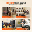 VEVOR sienas seglu statīvs 69 × 41 × 32 cm, 8 gab. komplekts ar paliktņa turētāju, pārnēsājams seglu turētājs angļu un rietumu tipa segliem, jāšanas ekipējuma glabāšanai stallī, dārzā vai jāšanas inventāra telpā, melns