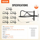 VEVOR sienas seglu statīvs 69 × 41 × 32 cm, 8 gab. komplekts ar paliktņa turētāju, pārnēsājams seglu turētājs angļu un rietumu tipa segliem, jāšanas ekipējuma glabāšanai stallī, dārzā vai jāšanas inventāra telpā, melns
