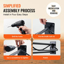 VEVOR sienas seglu statīvs ar paliktņa turētāju 60 × 32 × 26 cm, 2 gab. komplekts, izturīgs tērauda seglu turētājs rietumu un angļu tipa segliem stallī, kūtī, treilerī vai ekipējuma telpā