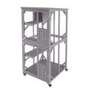 VEVOR āra kaķu māja – 3 līmeņu liels voljērs ar ritentiņiem, platformām, guļvietu un lielām durvīm – 76 x 86 x 163 cm