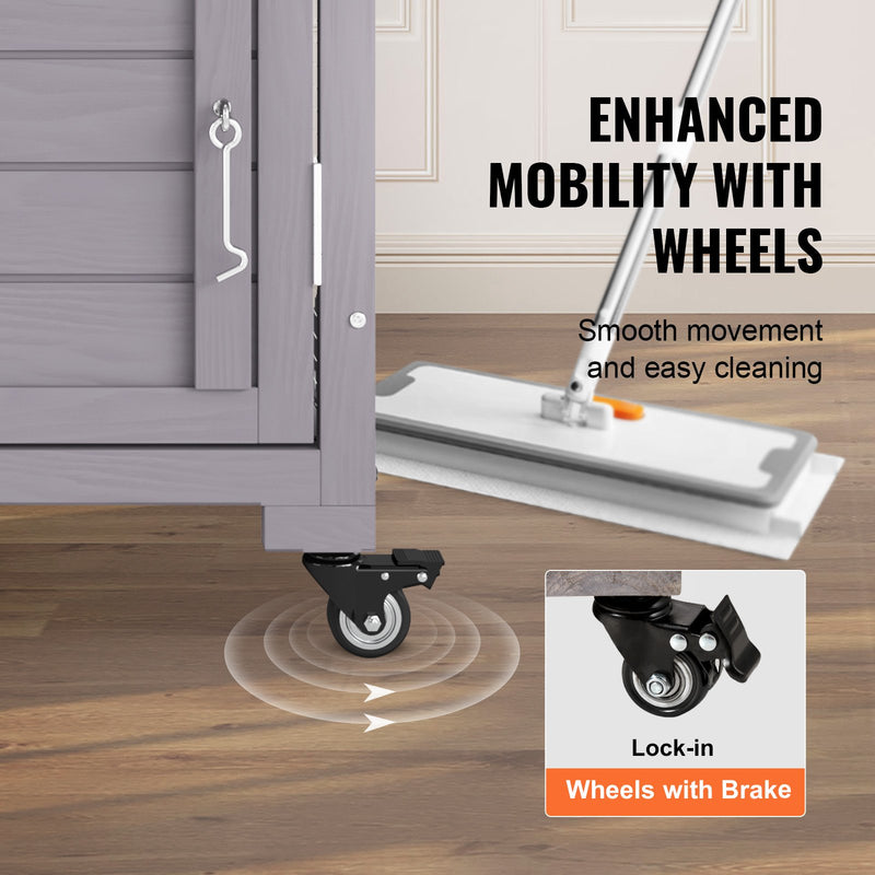 VEVOR āra kaķu māja – 3 līmeņu liels voljērs ar ritentiņiem, platformām, guļvietu un lielām durvīm – 76 x 86 x 163 cm