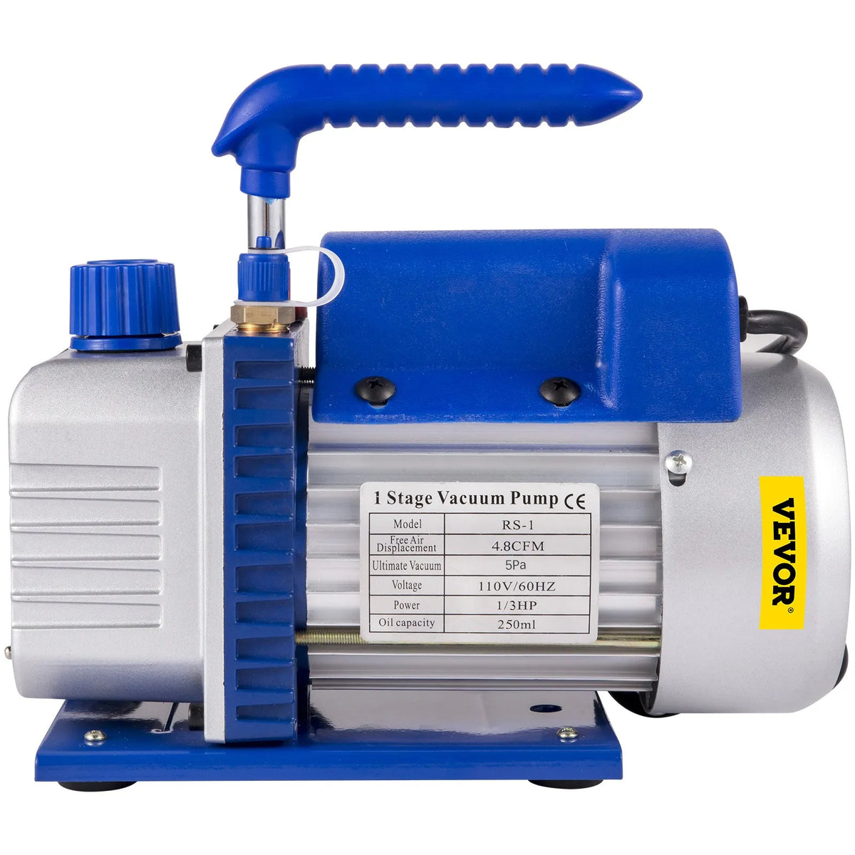 VEVOR AC Vacuum Pump and Manifold Gauge Set, 4.8 CFM (136 l/min) HVAC Vacuum Pump with Ultimate Vacuum 5 Pa, with Storage Case