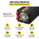 VEVOR 6000 W modificētas sinusoidālās strāvas invertors 12 V DC–230 V AC ar LCD displeju un tālvadības pulti, LED indikatoriem un ES kontaktligzdām, piemērots automašīnām, kemperiem, kravas auto, laivām, ceļošanai un kempingam