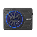 VEVOR 25 cm 440 W zem sēdekļa automašīnas subwooferis ar iebūvētu pastiprinātāju un zilu ambient apgaismojumu, zema profila aktīvais auto subwooferis ar tālvadības pulti, piemērots SUV, automašīnām, kravas auto un RV - ZEMLETES.LV