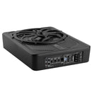 VEVOR 25 cm 440 W zem sēdekļa automašīnas subwooferis ar iebūvētu pastiprinātāju un zilu ambient apgaismojumu, zema profila aktīvais auto subwooferis ar tālvadības pulti, piemērots SUV, automašīnām, kravas auto un RV - ZEMLETES.LV