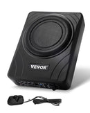 VEVOR 20 cm 300 W zem sēdekļa automašīnas subwooferis ar iebūvētu pastiprinātāju, zema profila aktīvais auto subwooferis ar High/Low Level ieejām un skaļuma regulatoru, piemērots SUV, automašīnām, kravas auto un RV - ZEMLETES.LV