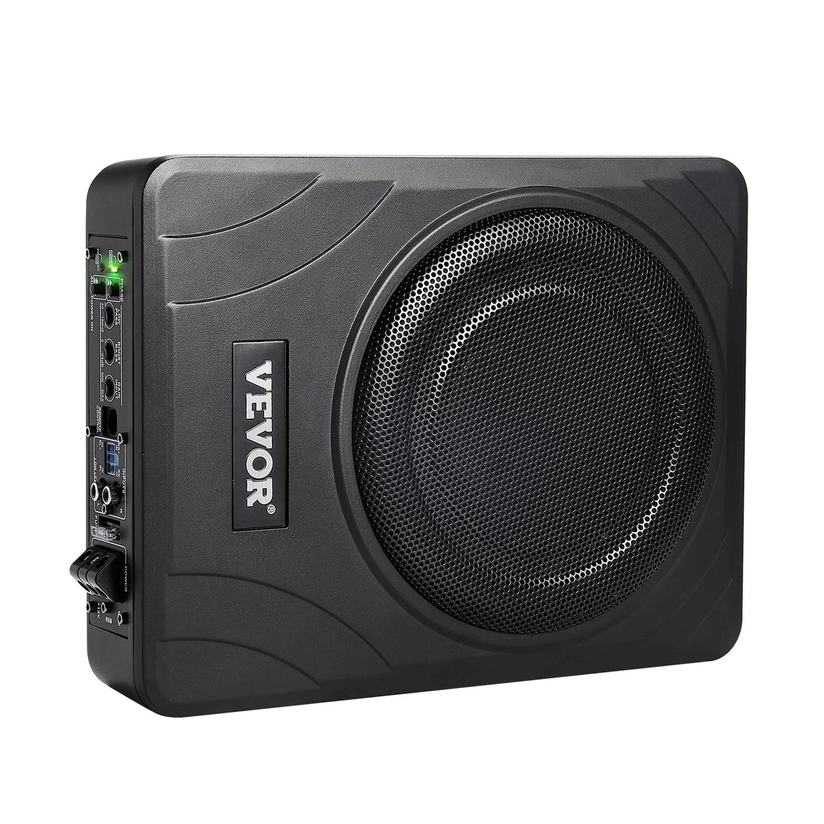 VEVOR 20 cm 300 W zem sēdekļa automašīnas subwooferis ar iebūvētu pastiprinātāju, zema profila aktīvais auto subwooferis ar High/Low Level ieejām un skaļuma regulatoru, piemērots SUV, automašīnām, kravas auto un RV - ZEMLETES.LV