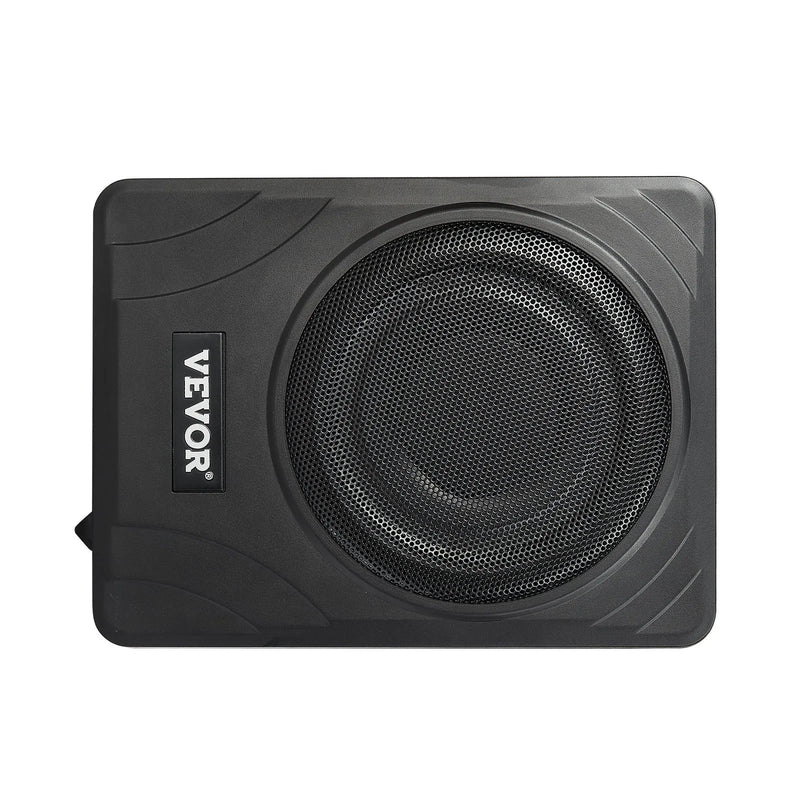 VEVOR 20 cm 300 W zem sēdekļa automašīnas subwooferis ar iebūvētu pastiprinātāju, zema profila aktīvais auto subwooferis ar High/Low Level ieejām un skaļuma regulatoru, piemērots SUV, automašīnām, kravas auto un RV - ZEMLETES.LV