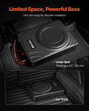 VEVOR 20 cm 300 W zem sēdekļa automašīnas subwooferis ar iebūvētu pastiprinātāju, zema profila aktīvais auto subwooferis ar High/Low Level ieejām un skaļuma regulatoru, piemērots SUV, automašīnām, kravas auto un RV - ZEMLETES.LV